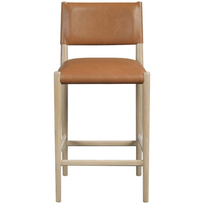 Andie Cognac Vegan Leather Upholstered Counter Stool