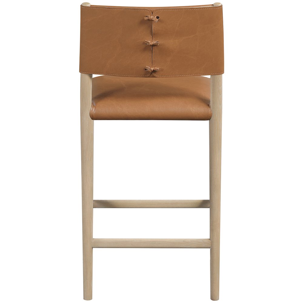Andie Cognac Vegan Leather Upholstered Counter Stool