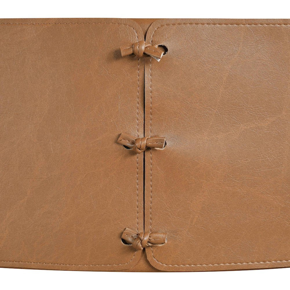 Andie Cognac Vegan Leather Upholstered Counter Stool