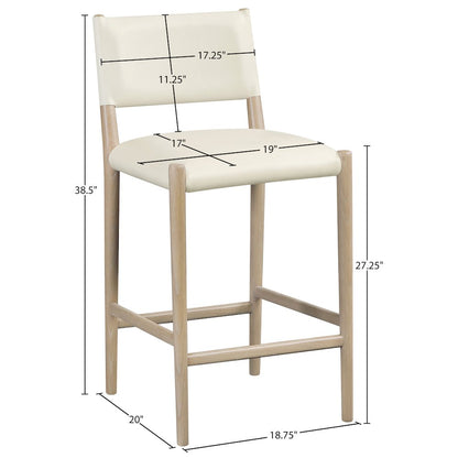Andie Cream Vegan Leather Upholstered Counter Stool