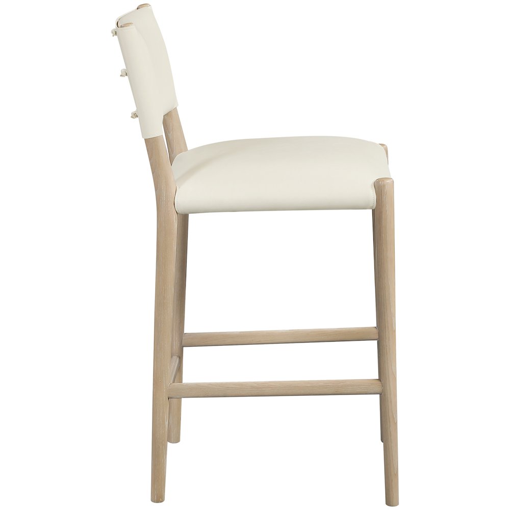Andie Cream Vegan Leather Upholstered Counter Stool