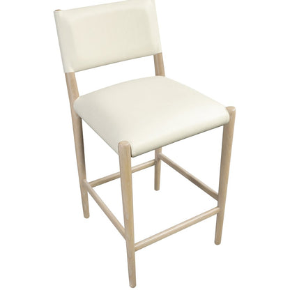 Andie Cream Vegan Leather Upholstered Counter Stool