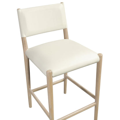 Andie Cream Vegan Leather Upholstered Counter Stool