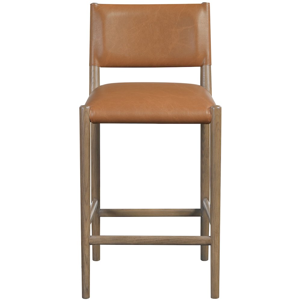 Andie Cognac Vegan Leather Upholstered Counter Stool