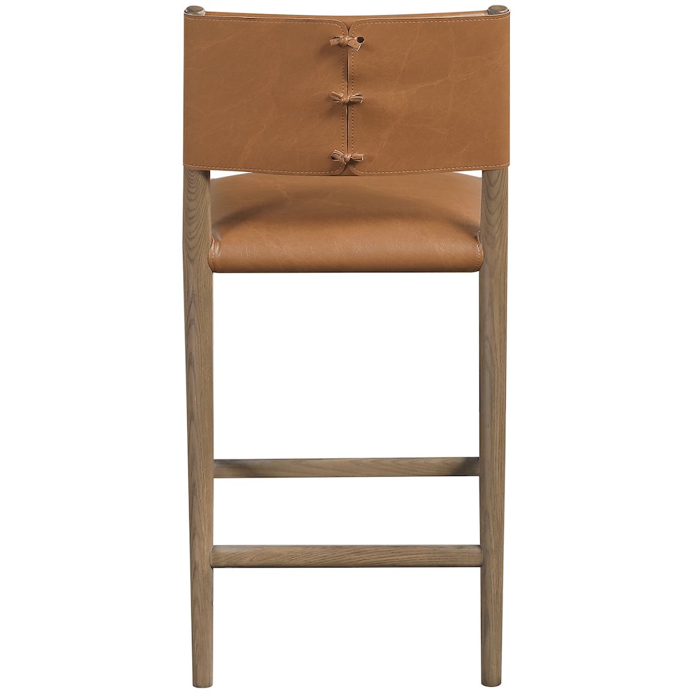 Andie Cognac Vegan Leather Upholstered Counter Stool