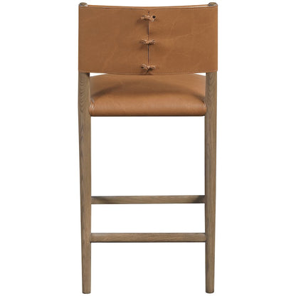 Andie Cognac Vegan Leather Upholstered Counter Stool