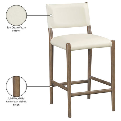 Andie Cream Vegan Leather Upholstered Counter Stool