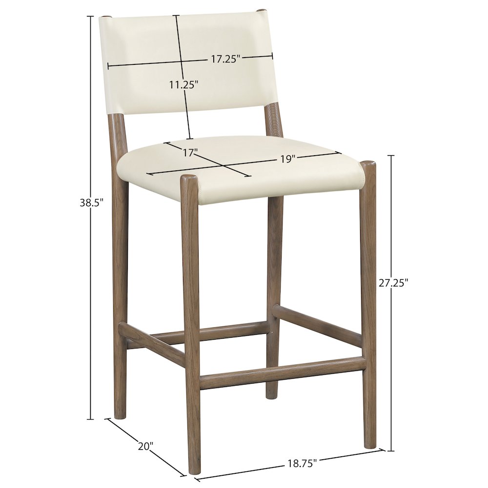 Andie Cream Vegan Leather Upholstered Counter Stool