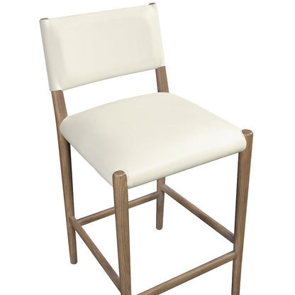Andie Cream Vegan Leather Upholstered Counter Stool