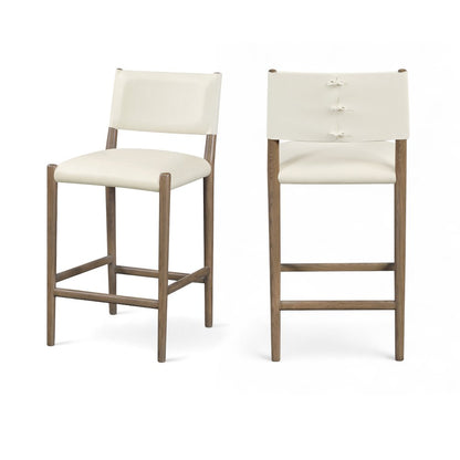 Andie Cream Vegan Leather Upholstered Counter Stool