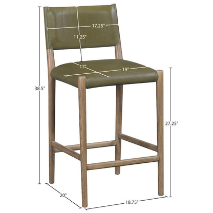 Andie Olive Vegan Leather Upholstered Counter Stool