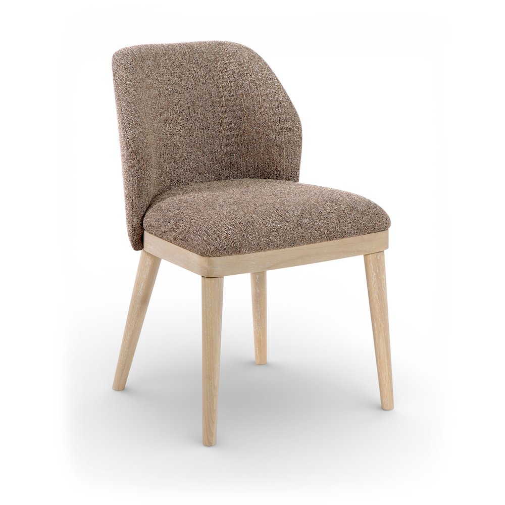 Valeo Brown Linen Textured Fabric Upholstered Dining Chair, Set of 2