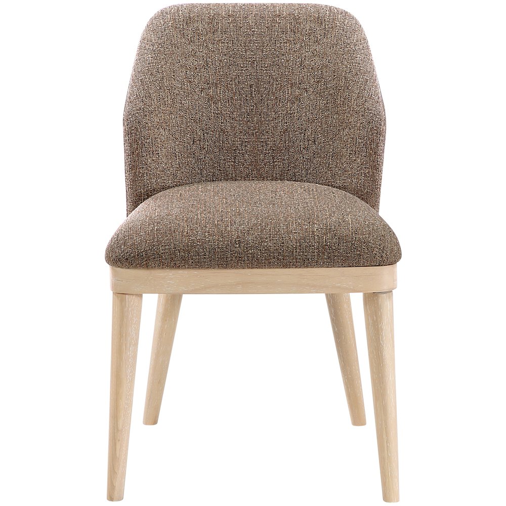 Valeo Brown Linen Textured Fabric Upholstered Dining Chair, Set of 2