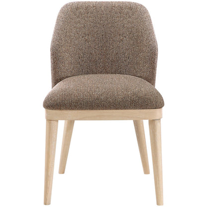 Valeo Brown Linen Textured Fabric Upholstered Dining Chair, Set of 2