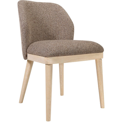 Valeo Brown Linen Textured Fabric Upholstered Dining Chair, Set of 2