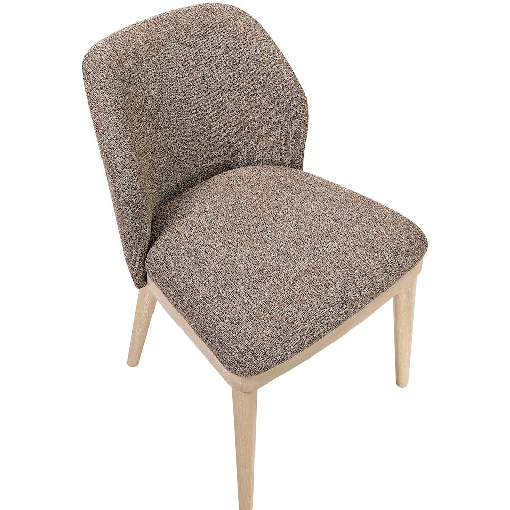 Valeo Brown Linen Textured Fabric Upholstered Dining Chair, Set of 2