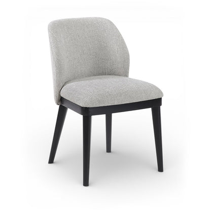 Valeo Grey Linen Textured Fabric Upholstered Dining Chair, Set of 2