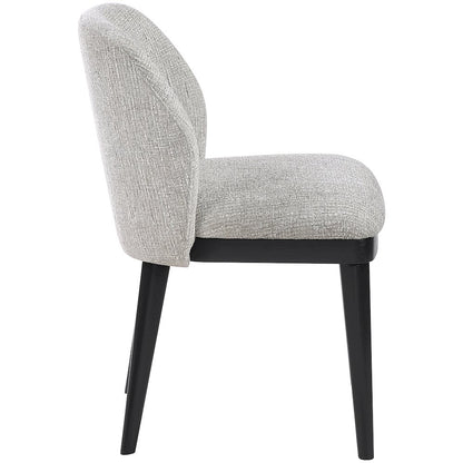 Valeo Grey Linen Textured Fabric Upholstered Dining Chair, Set of 2