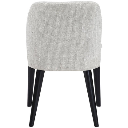 Valeo Grey Linen Textured Fabric Upholstered Dining Chair, Set of 2
