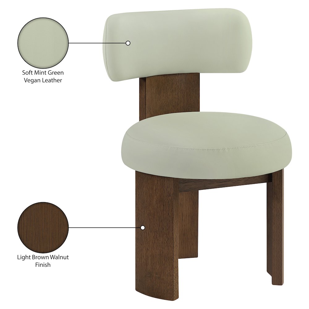 Atelier Mint Vegan Leather Upholstered Dining Chair, Set of 2