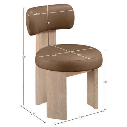 Atelier Brown Vegan Leather Upholstered Dining Chair, Set of 2