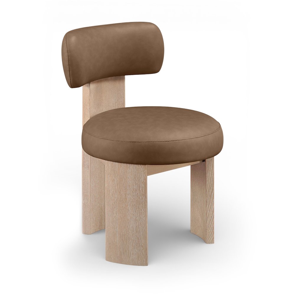 Atelier Brown Vegan Leather Upholstered Dining Chair, Set of 2