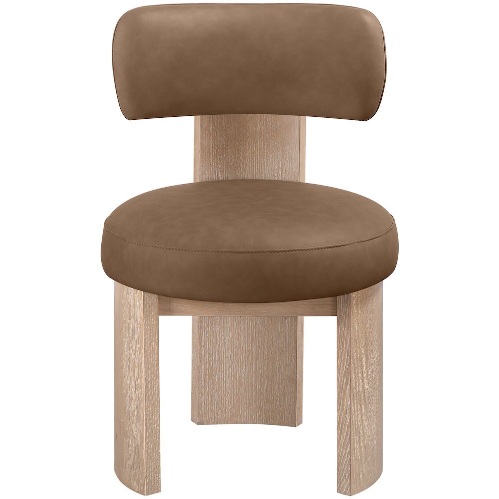 Atelier Brown Vegan Leather Upholstered Dining Chair, Set of 2