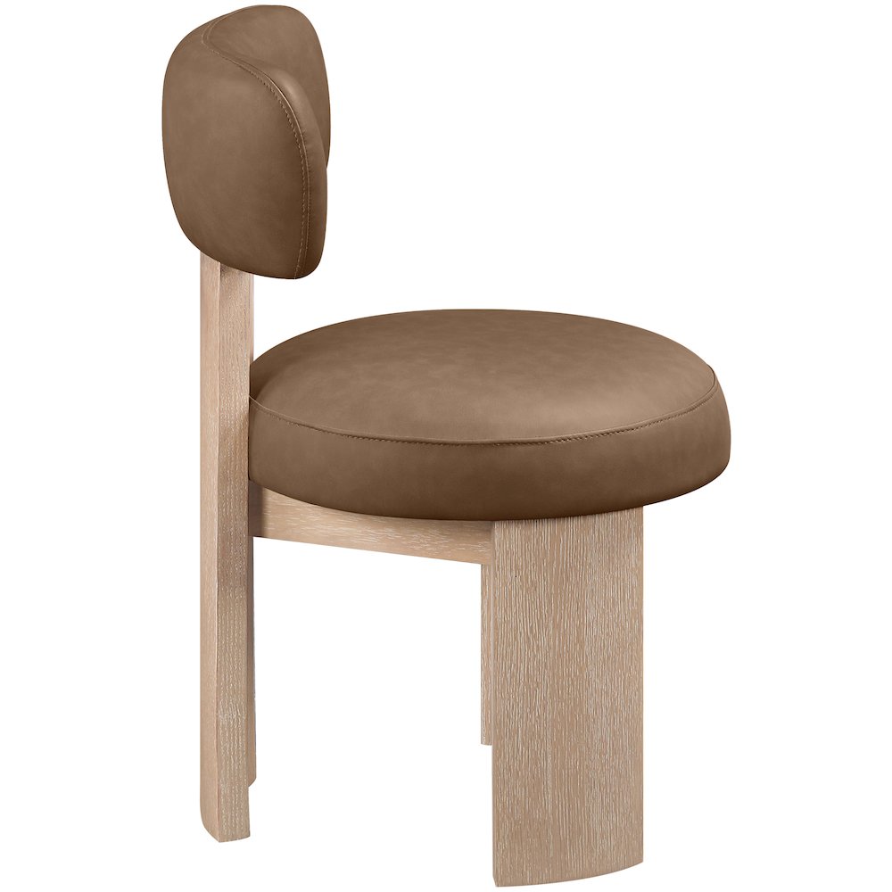 Atelier Brown Vegan Leather Upholstered Dining Chair, Set of 2