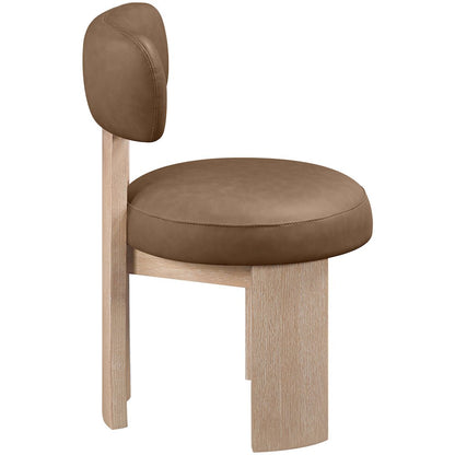 Atelier Brown Vegan Leather Upholstered Dining Chair, Set of 2