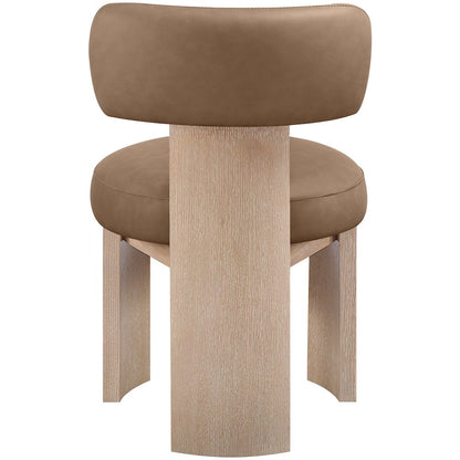 Atelier Brown Vegan Leather Upholstered Dining Chair, Set of 2