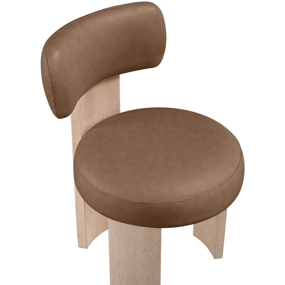 Atelier Brown Vegan Leather Upholstered Dining Chair, Set of 2