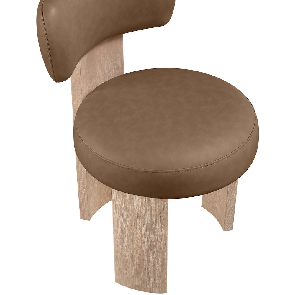 Atelier Brown Vegan Leather Upholstered Dining Chair, Set of 2