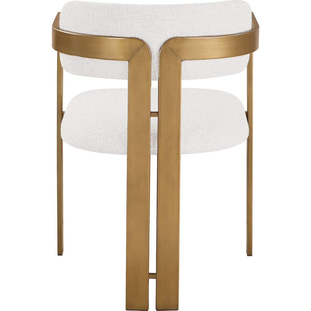 Aurum Cream Linen Textured Fabric Upholstered Dining Chair, Set of 2