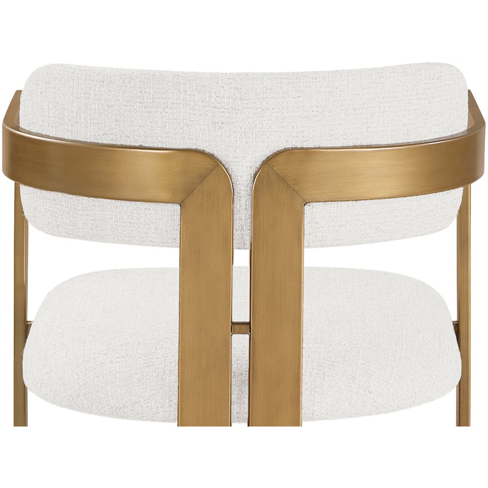 Aurum Cream Linen Textured Fabric Upholstered Dining Chair, Set of 2