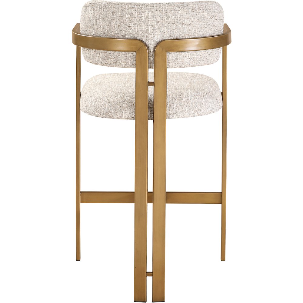 Aurum Beige Linen Textured Fabric Upholstered Counter Stool