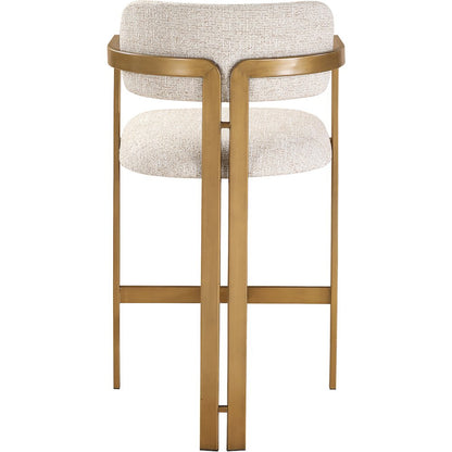 Aurum Beige Linen Textured Fabric Upholstered Counter Stool