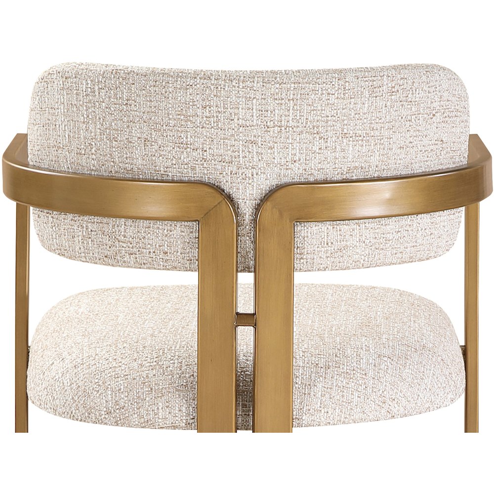 Aurum Beige Linen Textured Fabric Upholstered Counter Stool