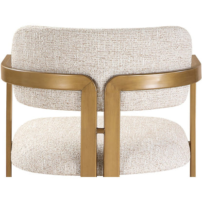 Aurum Beige Linen Textured Fabric Upholstered Counter Stool