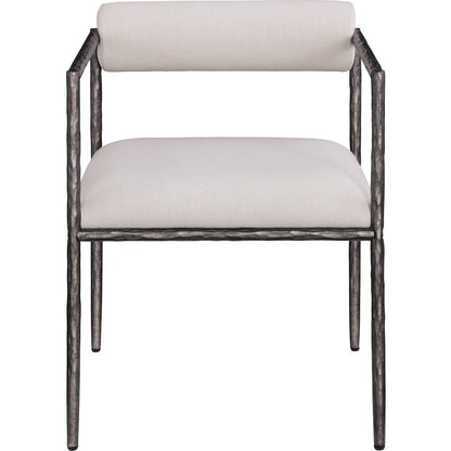 Axis Beige Linen Textured Fabric Upholstered Dining Chair, Set of 2