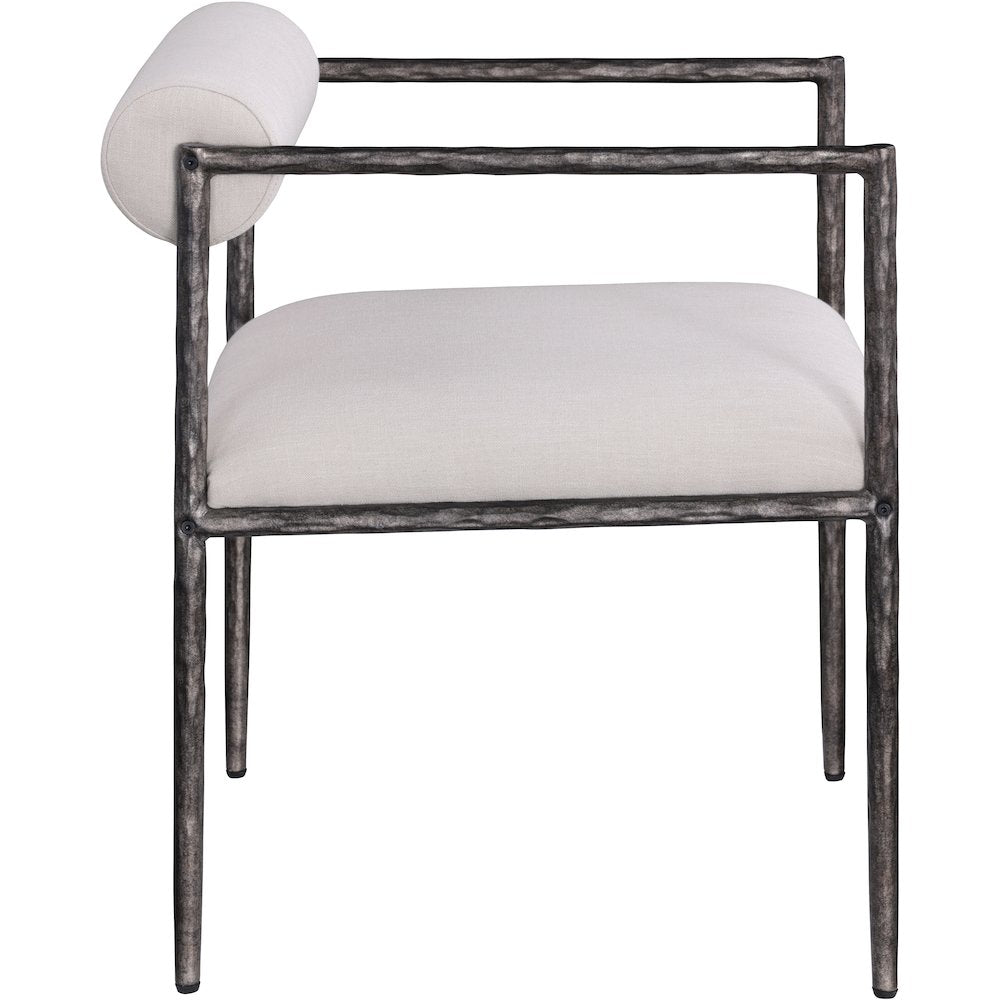 Axis Beige Linen Textured Fabric Upholstered Dining Chair, Set of 2