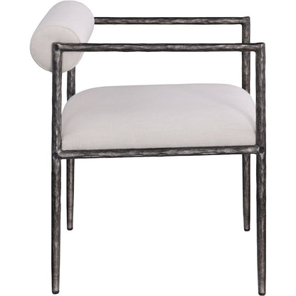 Axis Beige Linen Textured Fabric Upholstered Dining Chair, Set of 2