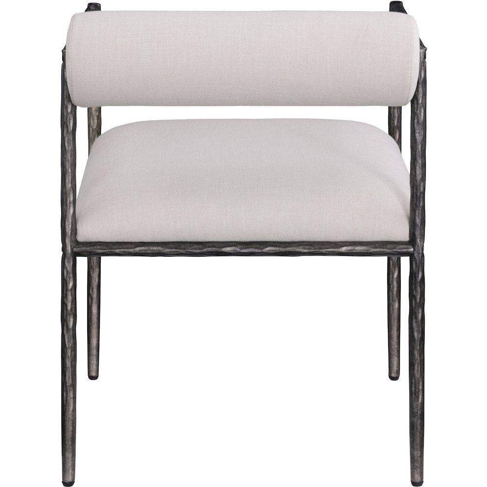Axis Beige Linen Textured Fabric Upholstered Dining Chair, Set of 2
