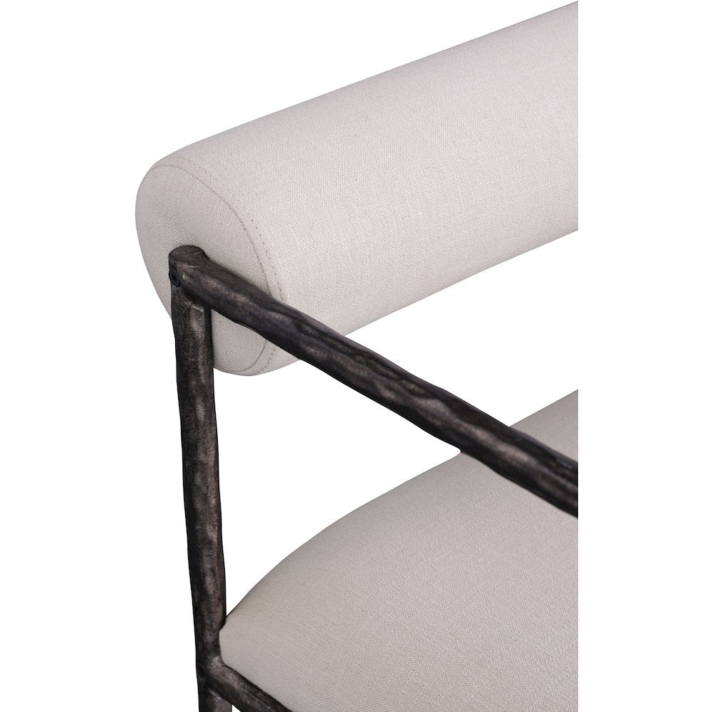 Axis Beige Linen Textured Fabric Upholstered Dining Chair, Set of 2