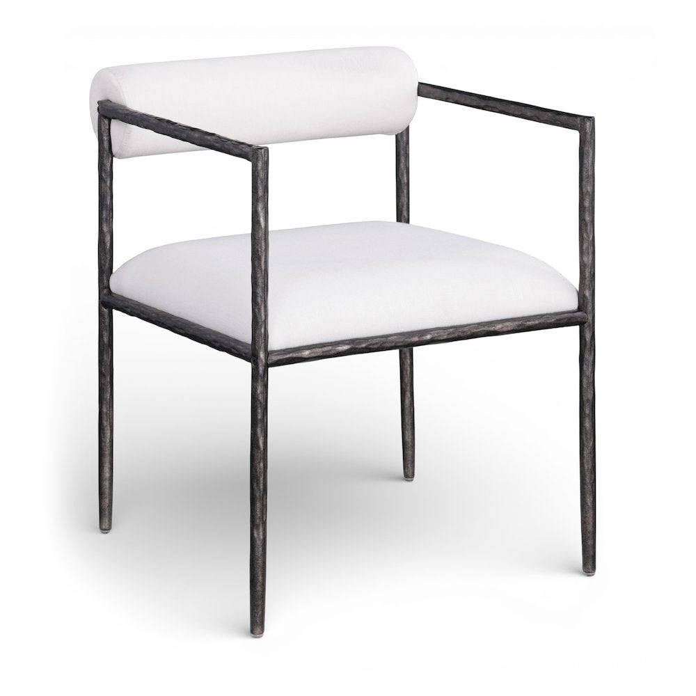 Axis Cream Linen Textured Fabric Upholstered Dining Chair, Set of 2