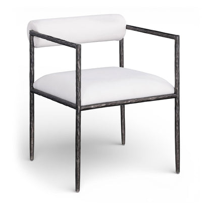 Axis Cream Linen Textured Fabric Upholstered Dining Chair, Set of 2