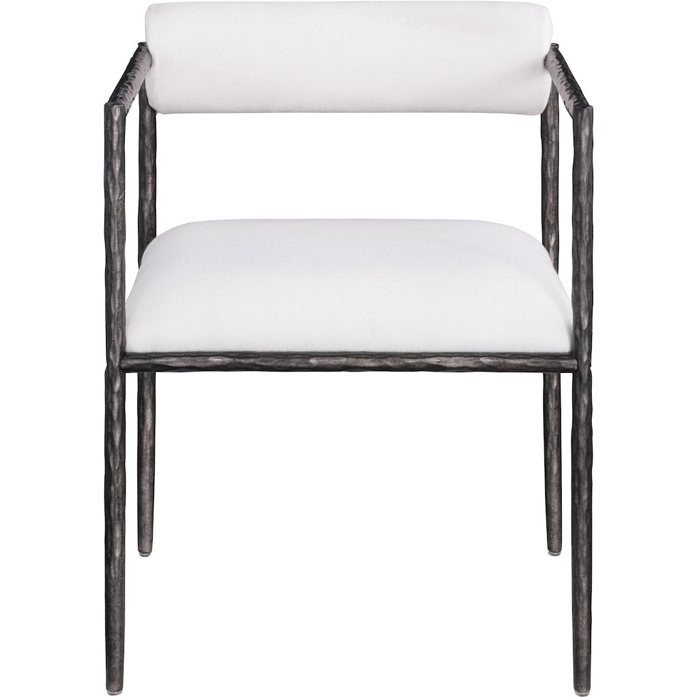 Axis Cream Linen Textured Fabric Upholstered Dining Chair, Set of 2