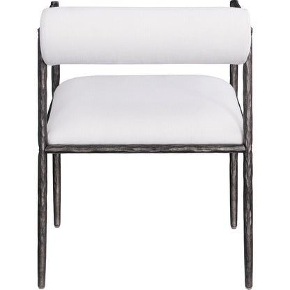 Axis Cream Linen Textured Fabric Upholstered Dining Chair, Set of 2
