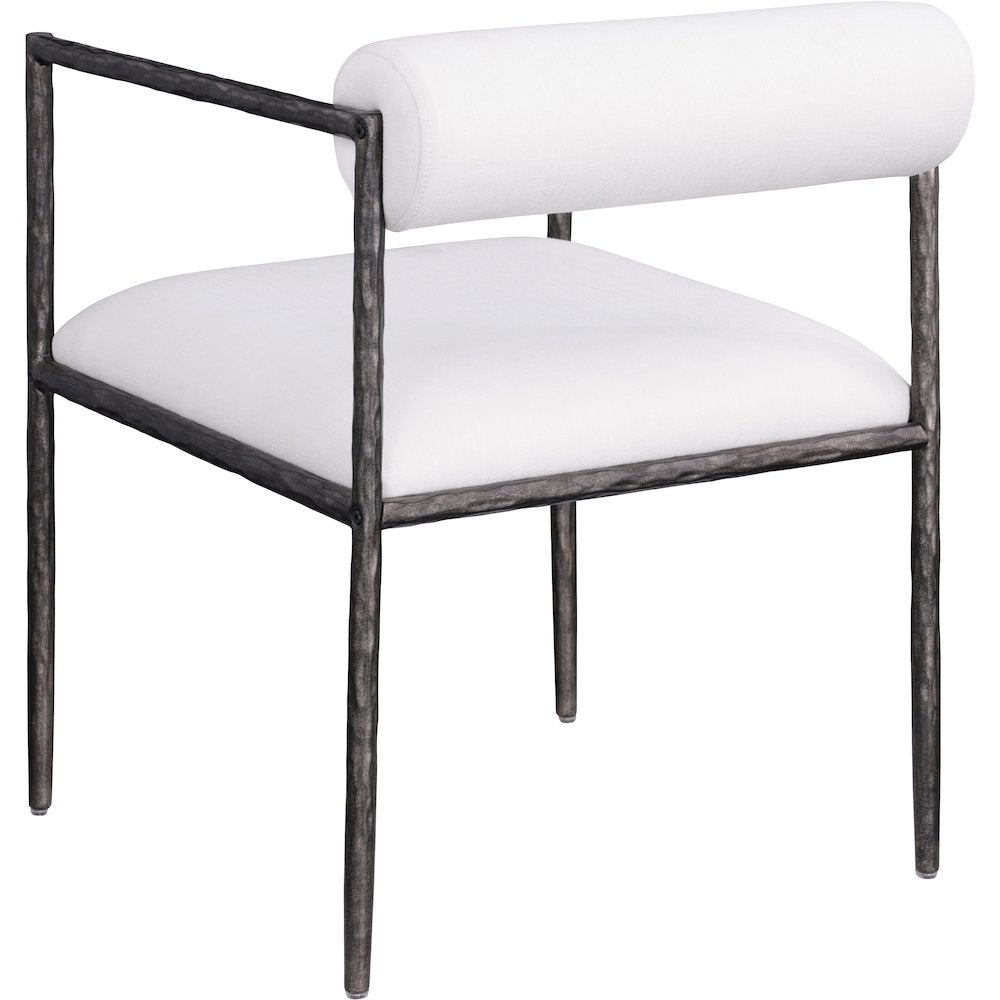 Axis Cream Linen Textured Fabric Upholstered Dining Chair, Set of 2