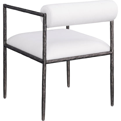 Axis Cream Linen Textured Fabric Upholstered Dining Chair, Set of 2