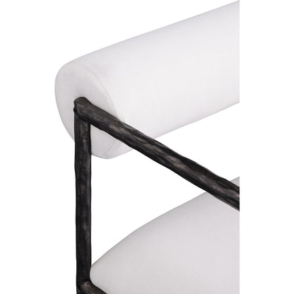 Axis Cream Linen Textured Fabric Upholstered Dining Chair, Set of 2
